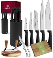 GERLACH SMART BLACK KNIVES 5 EL BLOCK + sekáčik + PRÍSLUŠENSTVO