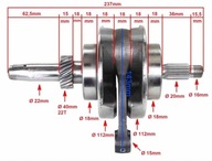 Kľukový hriadeľ ATV 200cc BASHAN PIN 13mm