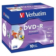 Verbatim DVD+R, široká atramentová tlač 4,7 GB