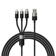 Baseus StarSpeed ​​​​1-for-3 USB - Micro, Lightning, kábel USB-C 1,2 m 3,5 A