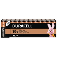 24x Duracell AA/LR6 základné alkalické batérie