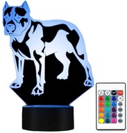 3D LED USB PSIA LAMPA DOG PITBULL AMSTAFF + DIAĽK