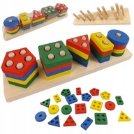 SORTER DREVENÉ PUZZLE TVARY MONTESSORI