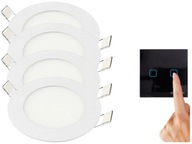 Sada tenkopanelového držiaka LED lampy 3W 4x + vypínač