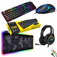 POČÍTAČOVÁ SÚPRAVA 4V1 DARČEK KLÁVESNICA MYŠ RGB