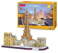 CUBIC FUN PUZZLE 3D CITY LINE PARÍŽ PARÍŽ EIFFELOVÁ VEŽA 114 ELEMENTOV