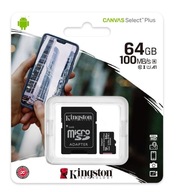 Micro SD Kingston Micro SDXC 64 GB Canvas Select Plus 100 MB/s