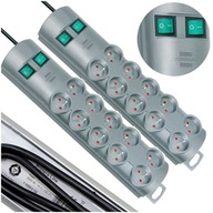 Predlžovací kábel Power Strip 10 zásuviek Kábel 2m CE certifikát Sada 2 ks