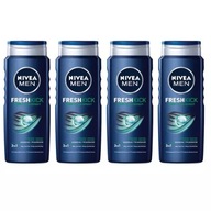 NIVEA MEN sprchový gél FRESH KICK 3v1, 4 x 500 ml bal