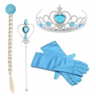 Elsa Costume Crown Braid Rukavice Tiara Scepter