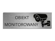 Plaketa Monitorovaný objekt, monitorovacia kamera, samolepiaca, 8x24cm