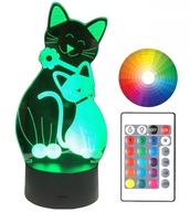 3D LED LAMPA MAČKA KITTY MOM HELLO KITTY CAT DIAĽKOVÉ