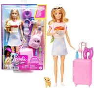 BÁBIKA BARBIE MALIBU NA CESTOVANÍ SO PSÍKOM HJY18