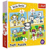 Puzzle Kitty the Cat Trefl 4v1 Kitty the Cat's Day 34372