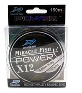 12x čierna pletená šnúra 0,18mm/31,2kg 150m na ​​kapry