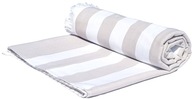 FOUTA 100X180 PLÁŽOVÝ OTERÁK TENKÉ XXL BÉŽOVÉ PRÚžky