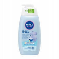 NIVEA BABY 2v1 Kúpeľový gél a šampón s pumpičkou pre deti 500 ml