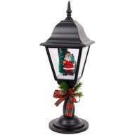 Vianočný LED lampáš čierny 47cm s Mikulášom, vianočná dekorácia