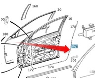 UPEVNENIE TESNENIA DVERÍ W203 MERCEDES C TRIEDA PP