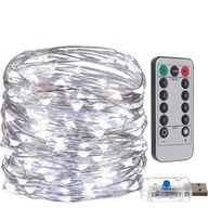 Svetlá 300LED Micro Wire USB studená biela diaľkové ovládanie