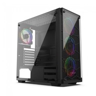 PC skrinka Krux Leda RGB Midi Tower čierna ATX