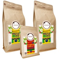 Sada kávových zŕn 2x1kg Brazília + 200g Etiópia 100% Arabica