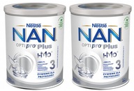 2x NAN 3 Optipro Plus upravené mlieko 800g