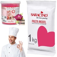 SARACINO CUKROVÁ PASTA FUCHSIOVÁ RUŽOVÁ PLASTOVÁ POĽAVA NA POSTAVKY A DEKORÁCIE 1kg