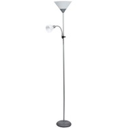 Stojacia lampa CLEO E27 40W + E14 40W biela