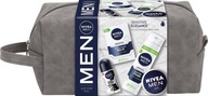 Nivea Men darčeková sada 4 baliacich krémov Sensitive Cosmetics + kozmetická taštička