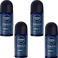 NIVEA Pánsky antiperspirant roll-on MEN Deep 4*50ml