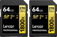 2x pamäťová karta Lexar SDXC 64GB 1800x UHS-II V60