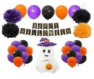 Sada Halloweenskych balónikov Pom Poms Ghost Balloons Héliové dekorácie