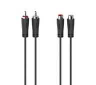 Audio predlžovací kábel 2x Cinch RCA M/F 3m. HAMA