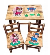 Stôl + 2 stoličky PAW PATROL drevený nábytok pre deti