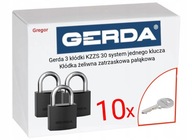 Gerda 3 visiace zámky KZZS 30 jednokľúčový systém + 10k