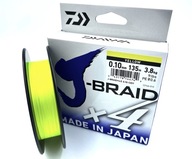 DAIWA J-BRAID X4 BRIDGE 0,10MM 135M ŽLTÝ