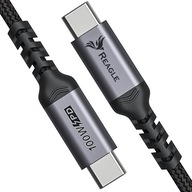 Thunderbolt 3 USB-C 100W 4K 60Hz QC PD kábel 0,5m