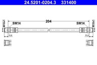 ATE 24.5201-0204.3 Brzdová hadica