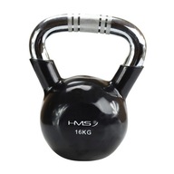 KETTLEBELL BLACK CHROME vrúbkovaná LIETA Tréningová PEVNÁ 16KG HMS