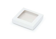 Dekoračná krabička s okienkom BIELA ​​105x105x20mm