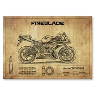 Honda CBR 1000 Fireblade Metal Poster Darček L