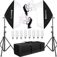 2x SOFTBOX STUDIO LAMPY 50x70cm 8x45W + TAŠKA