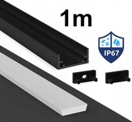 LED PROFIL DO KÚPEĽNE HERMETICKÝ VODEODOLNÝ P11-1 ČIERNY SET 1M