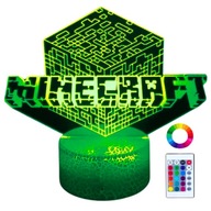 Minecraft Creeper Inscription 16 LED 3D stolná lampa pre deti + diaľkové ovládanie