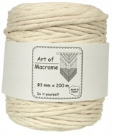 Bavlnená šnúra Macrame 3 mm 1000 m krútená