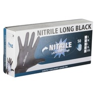 Rukavice Nitrile Long Black 30 cm čierne 50 ks. Kerbl XL