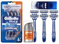 GILLETTE BLUE JEDNORÁZOVÉ holiace strojčeky 3x6 + GÉL NA HOLENIE 75ml + PRO BALZAM