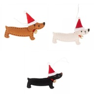 3x Vianočné prívesky Jazvečík Ornament Dog Brown