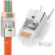 RJ45 EZ priame STP zástrčky kat.6A kat.7 7A 10ks